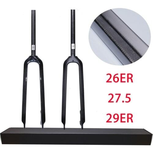 Full Carbon Fiber Fork MTB Bicycle 26 27.5 29er Inch Mountain Bike Fork Hard Carbon Forks Glossy Matte 28.6mm Straight Tube