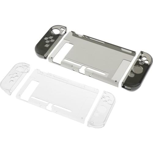Dockable Crystal Transparent Clear Hard Case Cover with Grip Cover Shockproof Anti-Scratch for Nintendo Switch