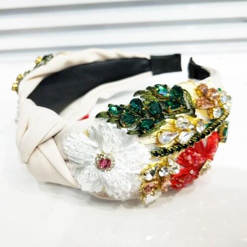 Handmade Women Headband Crystal Hair Band Hair Accessories Weave Flower Hedband Crown Hair Accessories