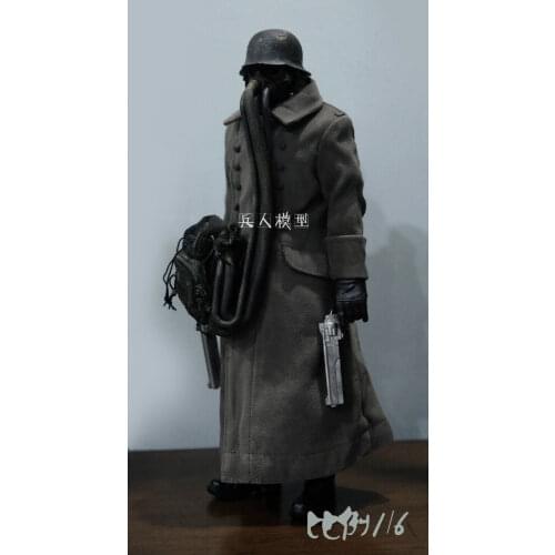 1/6 Scale Fashion Soldier Leather Coat Model for 12" Male Action Figure Doll