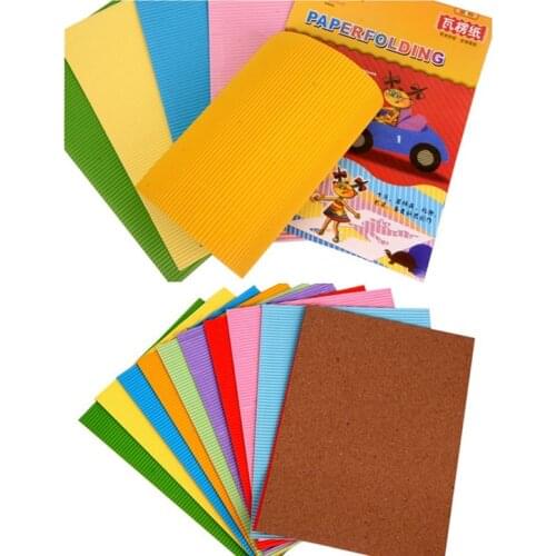 A4 Corrugated Paper DIY Origami Papier Scrapbook Handmade Colorful Gift Wrapping Paper 10sheet
