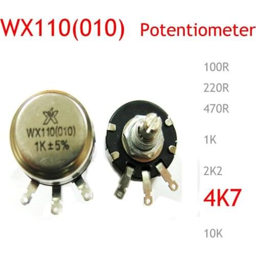 10pcs/lot WX110 WX010 1W 4K7 4.7K Potentiometer