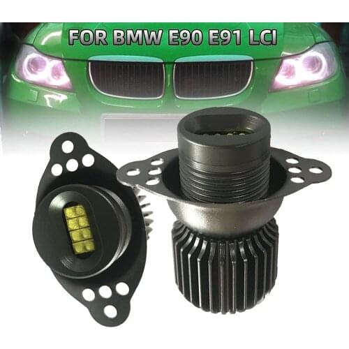 2PCS 80W LED Angel Eyes Halo Marker Ring Light Bulb Canbus DRL For BMW E90 E91 328i 335I LCI 09-11 DRL Error Free Car Styling