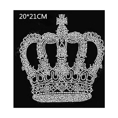 2pc/lot Crown patches hot fix rhinestone design hot fix hot fix rhinestone motif iron on transfers motif for shirt coat