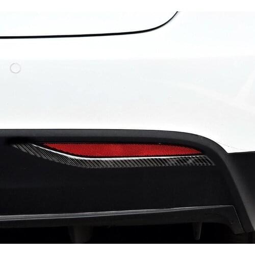 2pcs Real Carbon Fiber Stickers Car Rear Fog Lamps Panel Kit Parts Modification Trim for Tesla Model X Accessories
