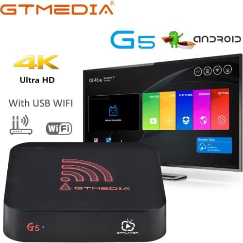 2020 GTmedia G5 Android 9.0 Bluetooth TV Box, 4K HDR 3D Amlogic S905X2 4GB+64GB Quad-Core ARM, 2.4G+5G WIFI, Fast Set top box