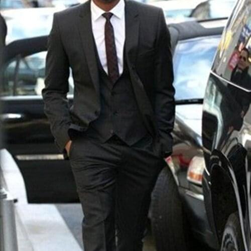 2021 Tailor Made Fashion Handsome Black Men Suits Slim Fit Groom Tuxedo For Wedding Dress Dinner Party Costume (Jacket+Pants)