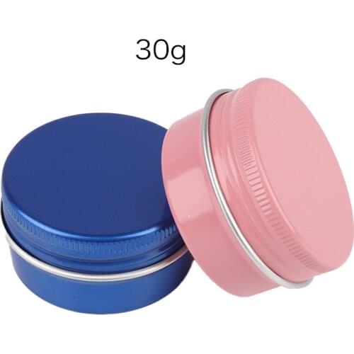 30g 47mm x 24mm Blue Pink Acne Scars Aluminum Pot Jar Cosmetic Lipbalm Lipgloss Base Cream Metal Tins Packaging Box 50pcs