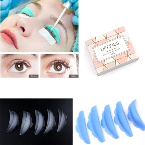 5pairs Professional Silicone Eyelash Perming Pads Colorful Recycling Lashes Rods Shield Lifting 3D Eyelash Curler Applicator