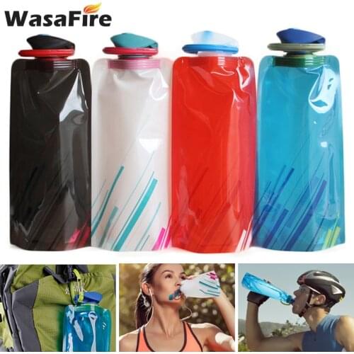 700ml Outdoor Sports Camping Picnic Cycling Portable Water Bag Folding Water Bag Material PET + PE + PA 23*13cm Soft Lightness