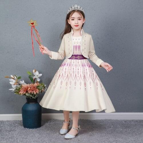 AngelGirl Autumn Kids Tools Party Cute long Princess dress Winter Girl Jacket Coat Christmas Birthday New Year Gift For daughter