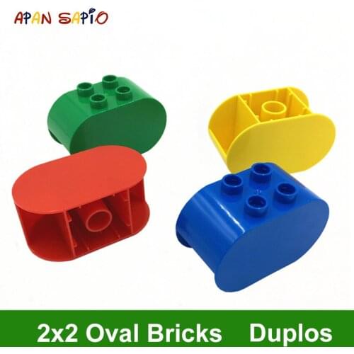 Big Size DIY Building Blocks Ellipse Figures Bricks 2x2Dot 6PCS Educational Creative Toys for Children Compatible With Brands