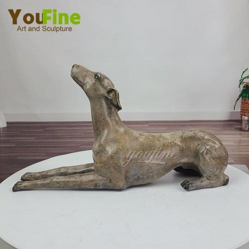 Large Bronze Dog Sculpture Bronze Dog Statue Modern Art Dog Statue Figurine Home Office Indoor Garden Decoration Ornaments