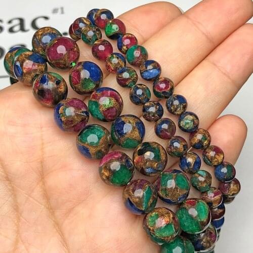 Natural Stone Multicolor Cloisonne Beads Loose Spacer Rondelle Beads For Jewelry Making 4/6/8/10MM Diy Woman Necklace Bracelet