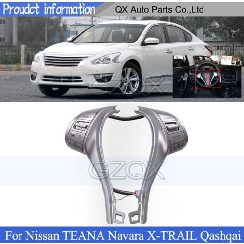 CAQPX 2PCS Multi-function Media Steering Wheel Button For Nissan TEANA Navara X-TRAIL Qashqai Audio Volume Cruise Control Switch
