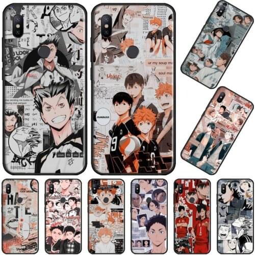 Haikyuu Hinata attacks volleyball black Phone Case Hull For Xiaomi Mi A1 A2 5 6 6PLUS 8 9 SE Lite MIX 2 2S MAX 2 3 Pocophone F1