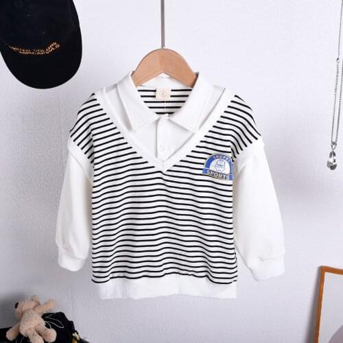 Childrens T-Shirt Children for Boys a Boy Girls Kids Kids Shirts Child Baby Toddler Cotton Stripe Lapel T-shirt Tops Clothing