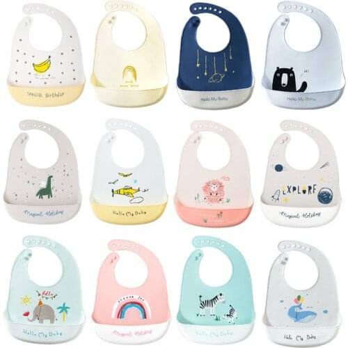 Baby Feedings Bibs Infant Burp Cloths Bandana Newborn Saliva Towel Bibs Adjustable Infant Cartoon Aprons with Pocket Baby Stuff