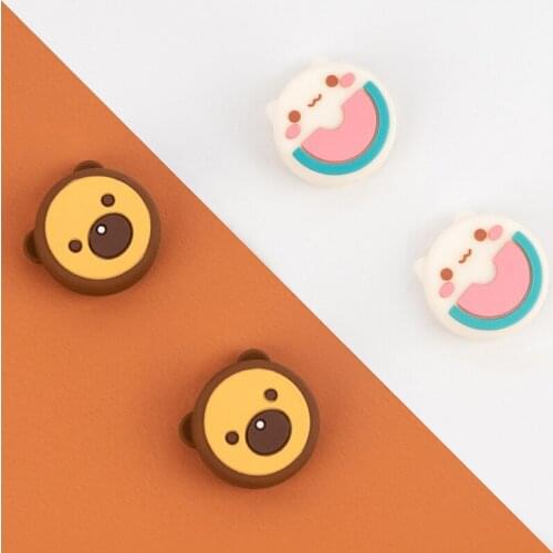 Cute Bear Cat Thumb Grips For Nintendo Switch Joystick Cover Shell JoyCon Handle Case Rocker Cap For Nintendo Switch Accessories