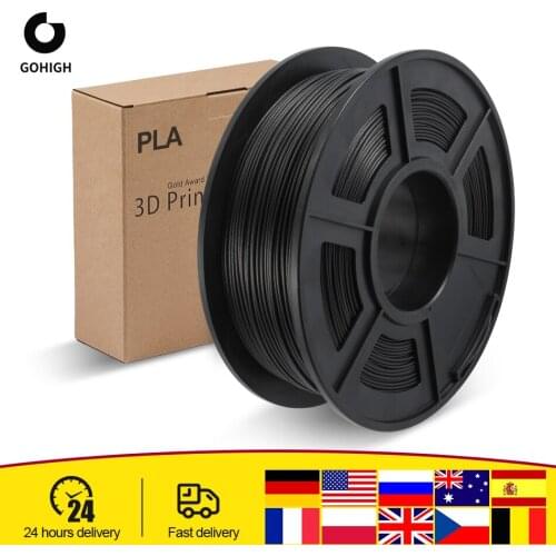 GOHIGH PLA Carbon Fiber 1kg 2.2lbs 3D Printer Filament 100% no bubble 1.75mm Spool Filament for Stool Model Printing