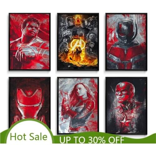 Marvel Canvas Superhero Marvel Avengers End Game Characters Canvas Print Wall Art Gift Iron Man Thor Captain America Hulk Gift