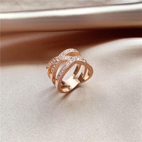 Fashion temperament elegant microscope ShanZuan personality girl ring ring ring female fashion joker jewelry accessories