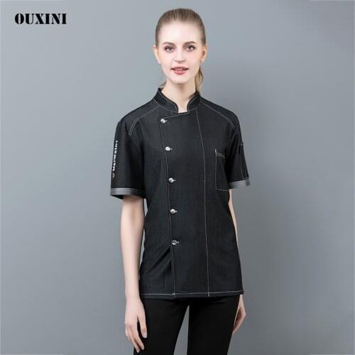 Summer Women Restaurant Cooking Jackets Hotel Chef Kitchen Uniform Barbershop Cafe Sushi Waiter Workwear Clothing