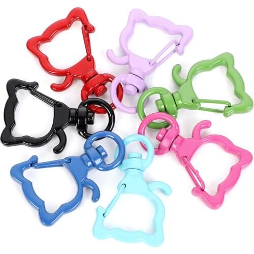 10Pcs 14 Color 34x21mm Mouse Metal Key Holder Split Rings Connectors For Jewelry Making DIY Keychain Keyring Accessories Finding
