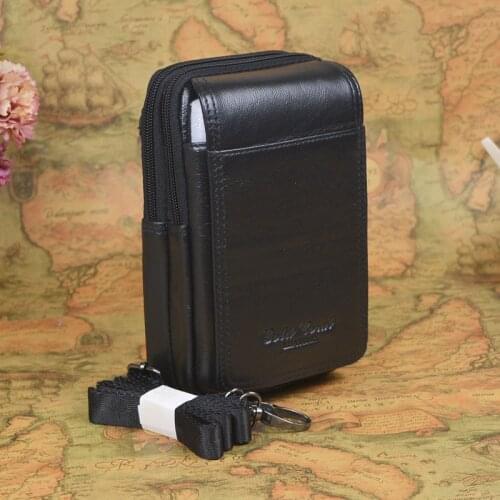 Gold coral Fashion New style Men Genuine Leather Waist Bag Cell/Mobile Phone Coin Purse Pocket Belt Bum Pouch Male/Military Pac