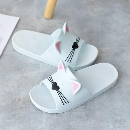 Men&Women Shoes Home Indoors Slippers Cartoon Cat Floor Family Shoes Beach Sandals claquettes femme chanclas mujer 2019
