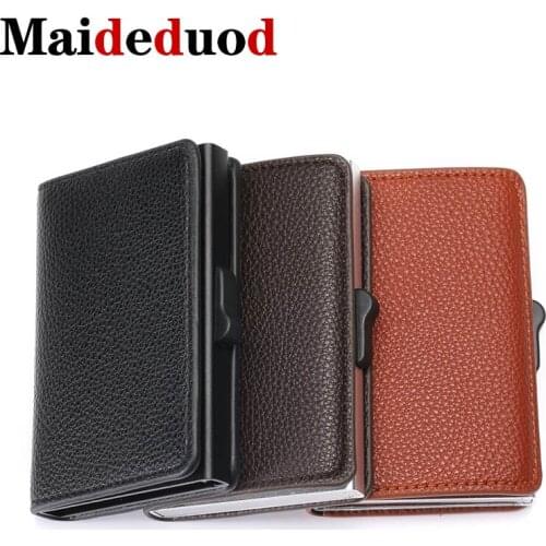 Maideduod New High Quality Arrival Soft Leather Wallet RFID Blocking ID Card Holder Multifunctional Money Bag Card Case 3 Colors