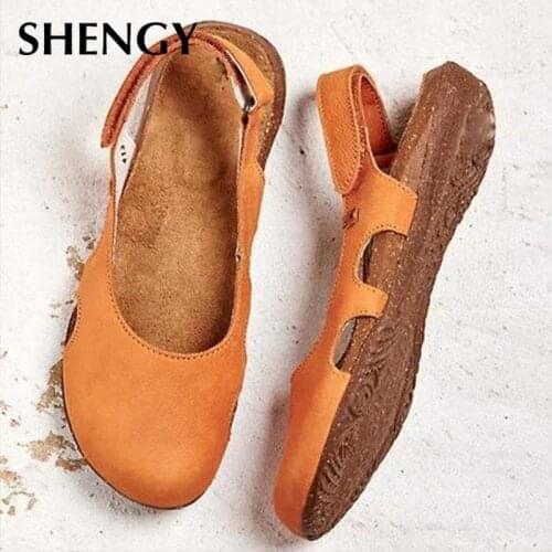 New Women Casual Wedges Sandals Summer Buckle Hot Gladiator Retro Non-slip Sandals Flock Ladies Party Office Shoes