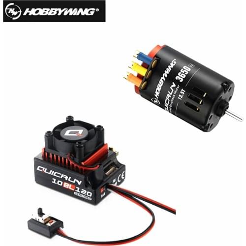 New style HobbyWing QuicRun 3650 SD G2 with QuicRun 10BL120 120A Sensored+LED Program Box_General comb for RC 1/10 cars