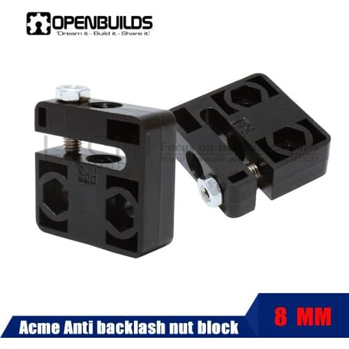 OPENBUILDS 8mm Acme Anti backlash nut block 3d printer accessories T type anti-backlash nut block T8 screw 1 set