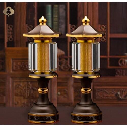 A Pair 2P Wholesale Buddhism supply HOME Shop temple altar Buddhist worship tool high grade LED CAI SHEN buddha Light 30cm tall