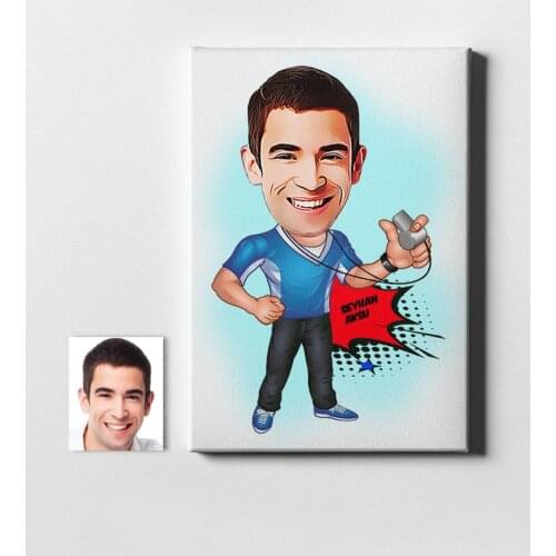 Personalized Mr Coach Cartoon Canvas Table (50x70 cm.) 1 Special Design Souvenir Beautiful Memories Friends Co Dear