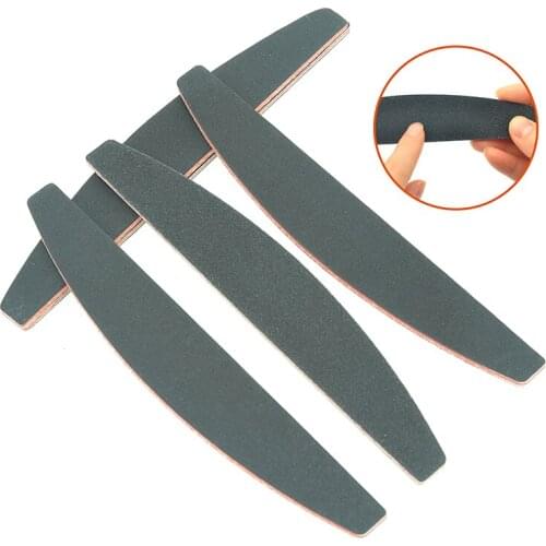 Meisha 10Pcs 100/180 Nail File Nail Art Black Sandpaper Strip Polished Double-sided Nail Buffers Manicure Pedicure Tools HE0016