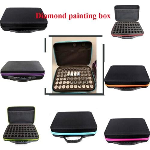 60 Bottles Diamond Painting Box Container Storage Full Square Carry Case Holder Storage Hand Bag Zipper Design Shockproof