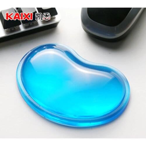 Heart-shaped transparent mouse pad wrist support cartoon creative cute silicone office hand pillow crystal wrist pad