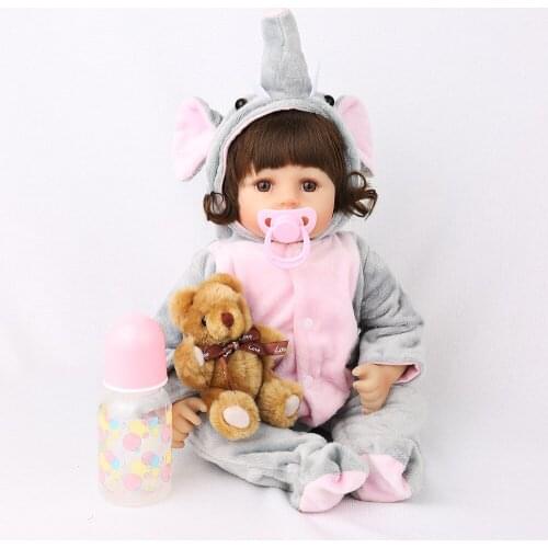 Realistic Reborn Baby Doll Soft Silicone Baby Doll Toy 18" 45cm bebes reborn boneca NPK DOLL gift