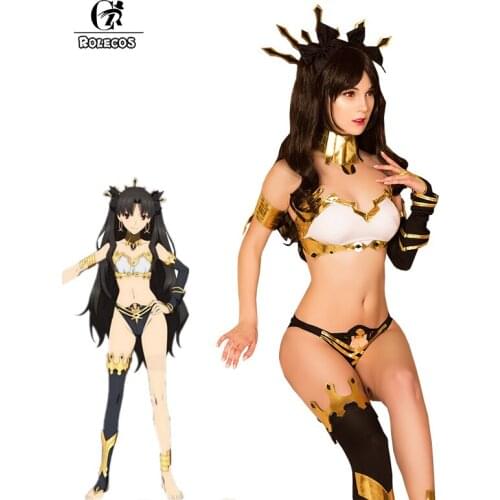ROLECOS Fate Babylonia Ishtar Cosplay Costume FGO Ishtar Cosplay Bikini Sexy Cosplay Costume Women FGO Swimsuit