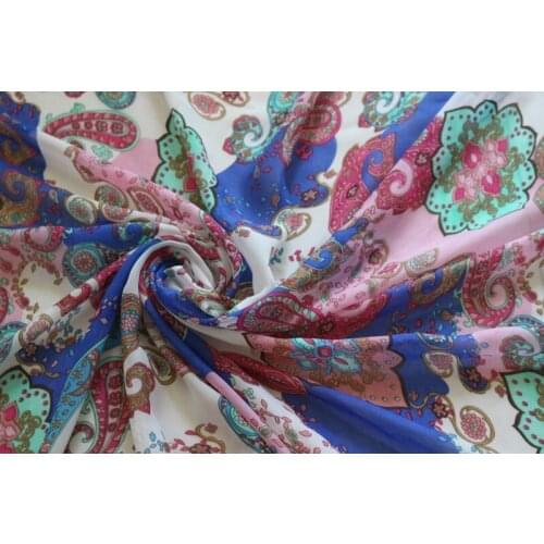 Width 145cm chiffon fabric paisley and flowers pattern for apparel and scarf LS-2647