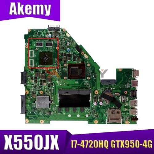 W50J For ASUS X550JD X550JK FX50J A550J FX50J X550JX K550J Laptop Motherboard Tested 100% work original I7-4720HQ GTX950-4G