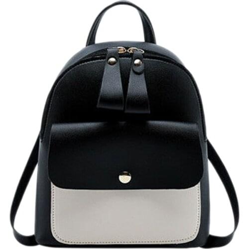 Women Girls School Bag Pu Leather Backpack Mini Backpack Purse Travel Handbag