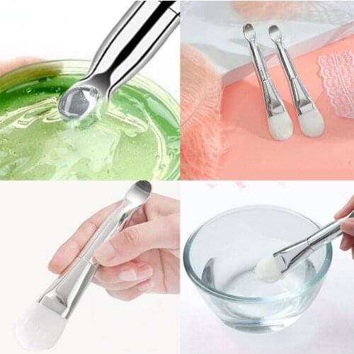 1pc Double Head Professional Facial Mask Stirring Soft Silicone Makeup Brush Pincel Maquiagem Beauty Tools Sliver White