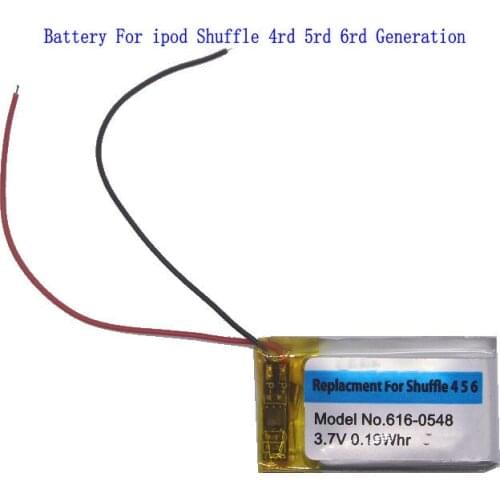 1 x NEW 616-0548 0.19Whr 3.7V Replacement Battery For iPod For Shuffle 4rd 5rd 6rd Generation 4 5 6 Batteries