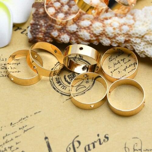 10pcs ZHU RU 15*5mm key ring Round circle shape surround Charms Making earring Clothes bag shoes jewelry materials accessorie