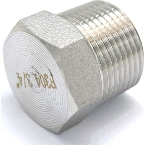 3/4" NPT Male 304 Stainless Steel Hex Head Solid Plug Forged Pipe Fitting Water Gas Oil 6000 PSI