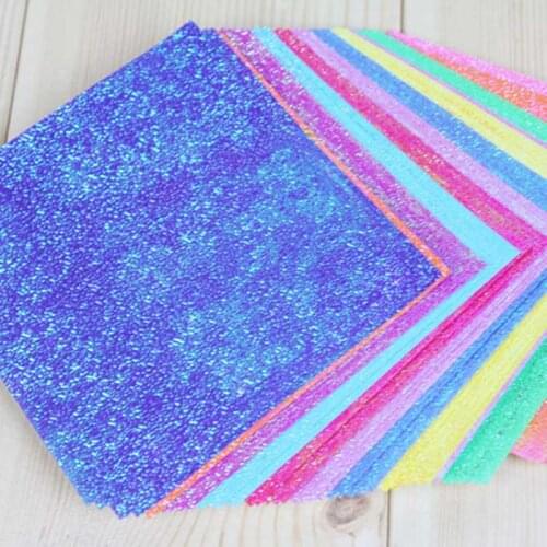 50pcs/set Square Origami Paper Single Side Shining Folding Solid Color Papers Kids Handmade DIY Scrapbooking Craft Decoration