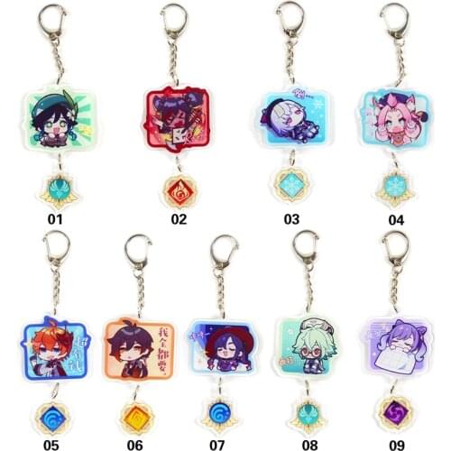 Anime Genshin Impact Acrylic Animation Game Peripheral Two-dimensional Keychain Cute Pendant Accessories